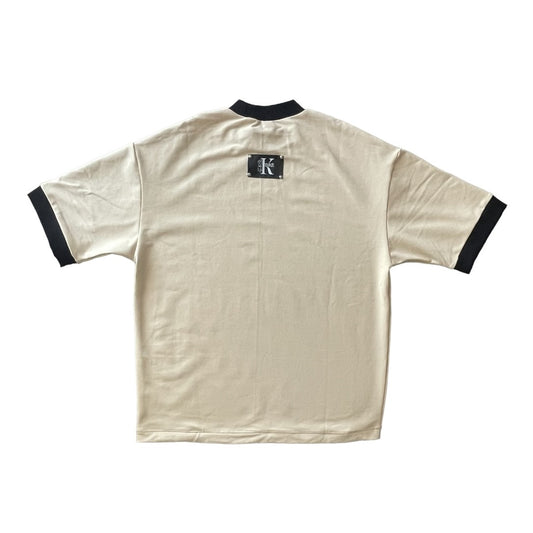 Oversize Unisex póló- Bézs, fekete